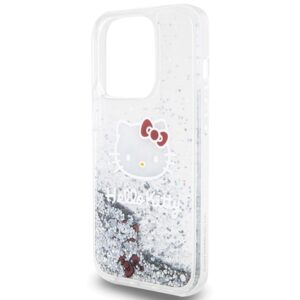 Hello Kitty HKHCP15LLIKHET Apple iPhone 15 Pro 6.1" silver kietas dėklas Liquid Glitter Charms Kitty Hea - Image 6