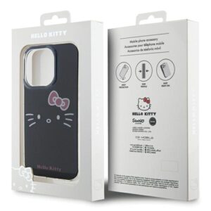 Hello Kitty HKHCP15XHKHLK Apple iPhone 15 Pro Max 6.7" juodos spalvos kietas dėklas IML Kitty Face - Image 8