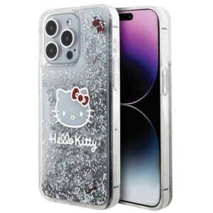 Hello Kitty HKHCP15XLIKHET Apple iPhone 15 Pro Max 6.7" silver kietas dėklas Liquid Glitter Charms Kitty