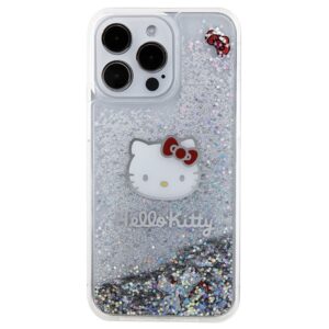 Hello Kitty HKHCP15XLIKHET Apple iPhone 15 Pro Max 6.7" silver kietas dėklas Liquid Glitter Charms Kitty - Image 3