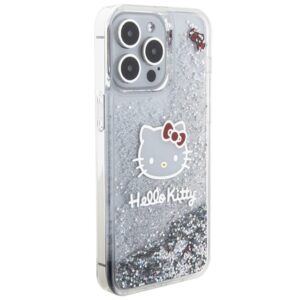 Hello Kitty HKHCP15XLIKHET Apple iPhone 15 Pro Max 6.7" silver kietas dėklas Liquid Glitter Charms Kitty - Image 4
