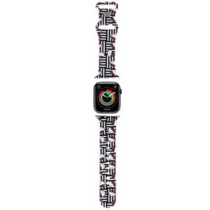 Hello Kitty apyrankė HKAWMSDIESK Apple Watch 38/40/41mm juodos spalvos apyrankė Silicone Heads & Stripes