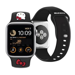 Hello Kitty apyrankė HKAWMSCHBLK Apple Watch 38/40/41mm juodos spalvos apyrankė Silicone Kitty Head - Image 4