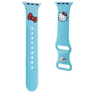 Hello Kitty apyrankė HKAWMSCHBLB Apple Watch 38/40/41mm Blue apyrankė Silicone Kitty Head - Image 3
