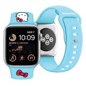 Hello Kitty apyrankė HKAWMSCHBLB Apple Watch 38/40/41mm Blue apyrankė Silicone Kitty Head - Image 4