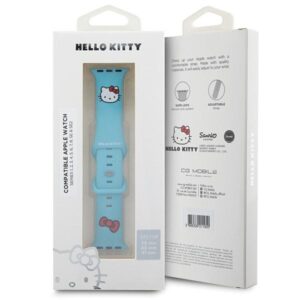 Hello Kitty apyrankė HKAWMSCHBLB Apple Watch 38/40/41mm Blue apyrankė Silicone Kitty Head - Image 5