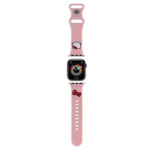 Hello Kitty apyrankė HKAWMSCHBLP Apple Watch 38/40/41mm rožinės spalvos apyrankė Silicone Kitty Head