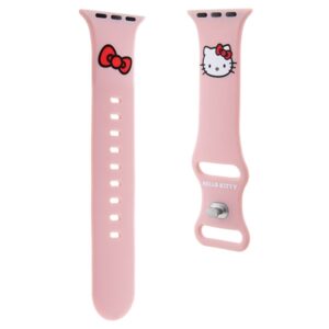 Hello Kitty apyrankė HKAWMSCHBLP Apple Watch 38/40/41mm rožinės spalvos apyrankė Silicone Kitty Head - Image 3