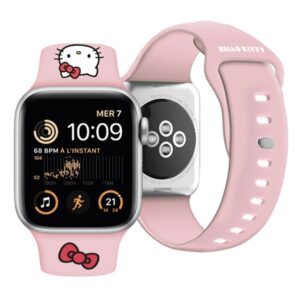 Hello Kitty apyrankė HKAWMSCHBLP Apple Watch 38/40/41mm rožinės spalvos apyrankė Silicone Kitty Head - Image 4