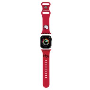 Hello Kitty apyrankė HKAWMSCHBLR Apple Watch 38/40/41mm Red apyrankė Silicone Kitty Head