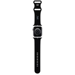 Hello Kitty apyrankė HKAWLSCHBLK Apple Watch 42/44/45/49mm juodos spalvos apyrankė Silicone Kitty Head - Image 2