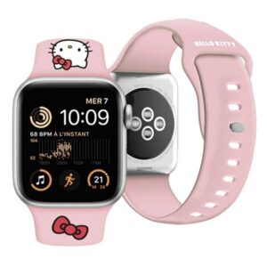 Hello Kitty apyrankė HKAWLSCHBLP Apple Watch 42/44/45/49mm rožinės spalvos apyrankė Silicone Kitty Head - Image 4