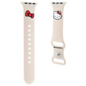 Hello Kitty apyrankė HKAWMSCHBLE Apple Watch 38/40/41mm Beige apyrankė Silicone Kitty Head - Image 3