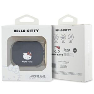 Hello Kitty HKAP3DKHSK AirPods Pro Dėklas juodos spalvos Silicone 3D Kitty Head - Image 3