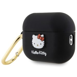 Hello Kitty HKAP23DKHSK AirPods Pro 2 (2022/2023) Dėklas juodos spalvos Silicone 3D Kitty Head - Image 3