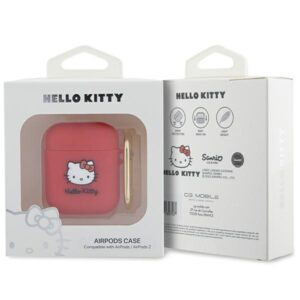 Hello Kitty HKA23DKHSF AirPods 1/2 Dėklas Fuchsia Silicone 3D Kitty Head - Image 3