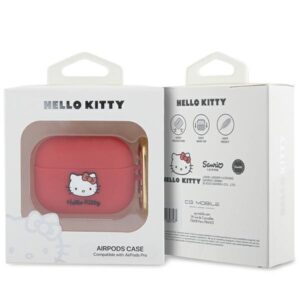 Hello Kitty HKAP3DKHSF AirPods Pro Dėklas Fuchsia Silicone 3D Kitty Head - Image 3