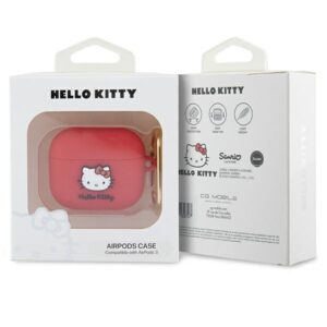 Hello Kitty HKA33DKHSF AirPods 3 Dėklas Fuchsia Silicone 3D Kitty Head - Image 3