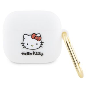 Hello Kitty HKA33DKHSH AirPods 3 Dėklas baltos spalvos Silicone 3D Kitty Head