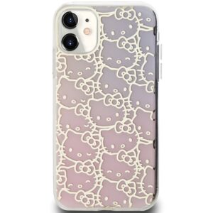 Hello Kitty HKHCN61HCHPEP Apple iPhone 11 / Xr 6.1" rožinės spalvos kietas dėklas IML Gradient Electrop Crowded Kitty Head - Image 3