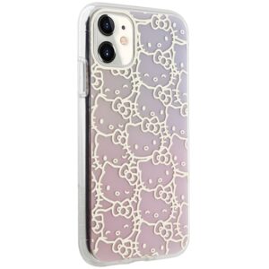 Hello Kitty HKHCN61HCHPEP Apple iPhone 11 / Xr 6.1" rožinės spalvos kietas dėklas IML Gradient Electrop Crowded Kitty Head - Image 4