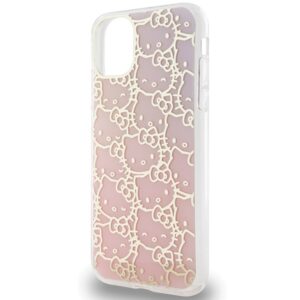 Hello Kitty HKHCN61HCHPEP Apple iPhone 11 / Xr 6.1" rožinės spalvos kietas dėklas IML Gradient Electrop Crowded Kitty Head - Image 6