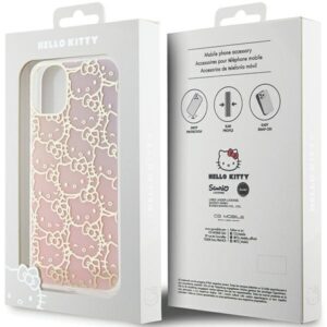 Hello Kitty HKHCN61HCHPEP Apple iPhone 11 / Xr 6.1" rožinės spalvos kietas dėklas IML Gradient Electrop Crowded Kitty Head - Image 8