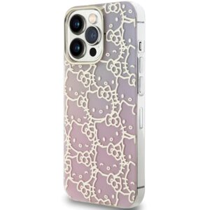 Hello Kitty HKHCP13XHCHPEP Apple iPhone 13 Pro Max 6.7" rožinės spalvos kietas dėklas IML Gradient Electrop Crowded Kitty - Image 2