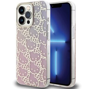 Hello Kitty HKHCP14XHCHPEP Apple iPhone 14 Pro Max 6.7" rožinės spalvos kietas dėklas IML Gradient Electrop Crowded Kitty