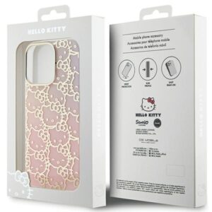 Hello Kitty HKHCP14XHCHPEP Apple iPhone 14 Pro Max 6.7" rožinės spalvos kietas dėklas IML Gradient Electrop Crowded Kitty - Image 8