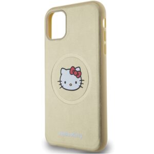 Hello Kitty HKHMN61PGHCKD Apple iPhone 11 / Xr 6.1" Gold kietas dėklas Leather Kitty Head MagSafe - Image 6