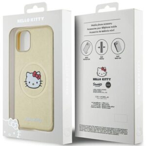 Hello Kitty HKHMN61PGHCKD Apple iPhone 11 / Xr 6.1" Gold kietas dėklas Leather Kitty Head MagSafe - Image 8