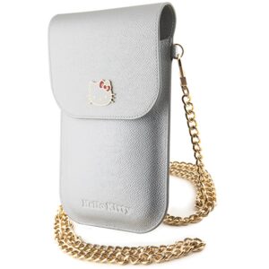 Hello Kitty HKOWBPGHDLMS Silver Leather Handbag with Metal Logo and Chain - Image 4
