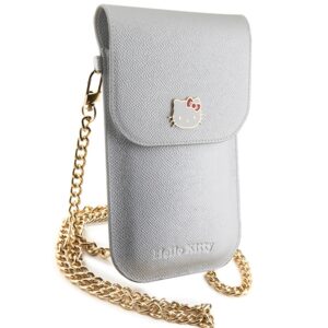 Hello Kitty HKOWBPGHDLMS Silver Leather Handbag with Metal Logo and Chain - Image 5