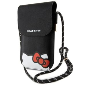 Hello Kitty HKOWBPSCKEK juodos spalvos Leather Handbag with Hiding Kitty Cord - Image 1