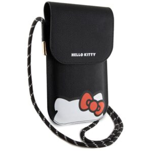 Hello Kitty HKOWBPSCKEK juodos spalvos Leather Handbag with Hiding Kitty Cord - Image 3