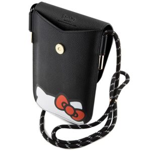 Hello Kitty HKOWBPSCKEK juodos spalvos Leather Handbag with Hiding Kitty Cord - Image 5