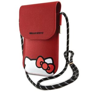 Hello Kitty HKOWBPSCKER Red Leather Handbag with Hiding Kitty Cord - Image 1