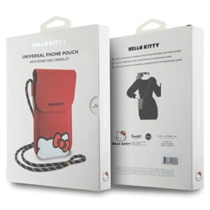 Hello Kitty HKOWBPSCKER Red Leather Handbag with Hiding Kitty Cord - Image 6