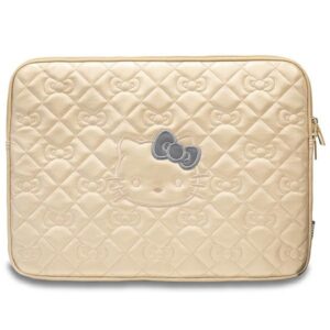 Hello Kitty Dėklas kompiuteriui HKCSZPEKHBPD 14" gold Zip PU Quilted Bows - Image 1