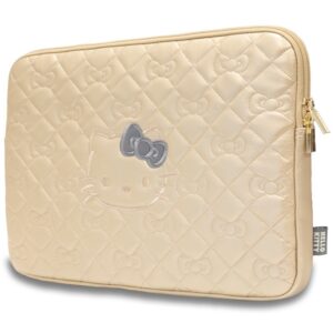 Hello Kitty Dėklas kompiuteriui HKCSZPEKHBPD 14" gold Zip PU Quilted Bows - Image 2