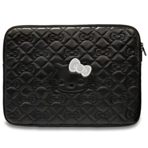 Hello Kitty Dėklas kompiuteriui HKCSZPEKHBPK 14" juodos spalvos Zip PU Quilted Bows - Image 1