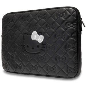 Hello Kitty Dėklas kompiuteriui HKCSZPEKHBPK 14" juodos spalvos Zip PU Quilted Bows - Image 2