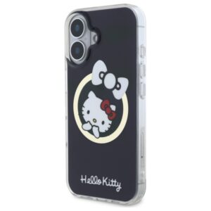 Hello Kitty HKHMP16SHFLBK Apple iPhone 16 6,1" juodos spalvos kietas dėklas IML Fun bow Magsafe - Image 2