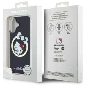 Hello Kitty HKHMP16SHFLBK Apple iPhone 16 6,1" juodos spalvos kietas dėklas IML Fun bow Magsafe - Image 8