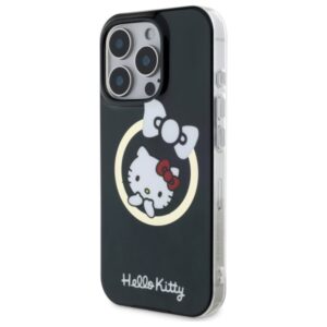 Hello Kitty HKHMP16XHFLBK Apple iPhone 16 Pro Max 6,9" juodos spalvos kietas dėklas IML Fun bow Magsafe - Image 2
