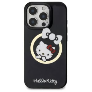 Hello Kitty HKHMP16XHFLBK Apple iPhone 16 Pro Max 6,9" juodos spalvos kietas dėklas IML Fun bow Magsafe - Image 3