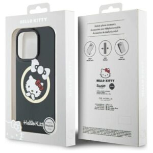 Hello Kitty HKHMP16XHFLBK Apple iPhone 16 Pro Max 6,9" juodos spalvos kietas dėklas IML Fun bow Magsafe - Image 8
