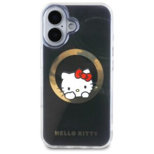 Hello Kitty HKHMP16SHSWKK Apple iPhone 16 6,1" juodos spalvos kietas dėklas IML Sweet Kitty Magsafe - Image 3