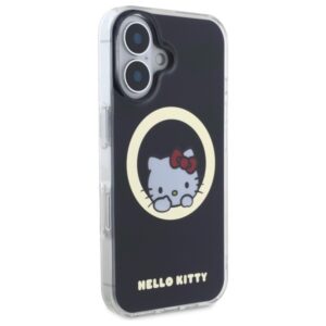 Hello Kitty HKHMP16SHSWKK Apple iPhone 16 6,1" juodos spalvos kietas dėklas IML Sweet Kitty Magsafe - Image 4